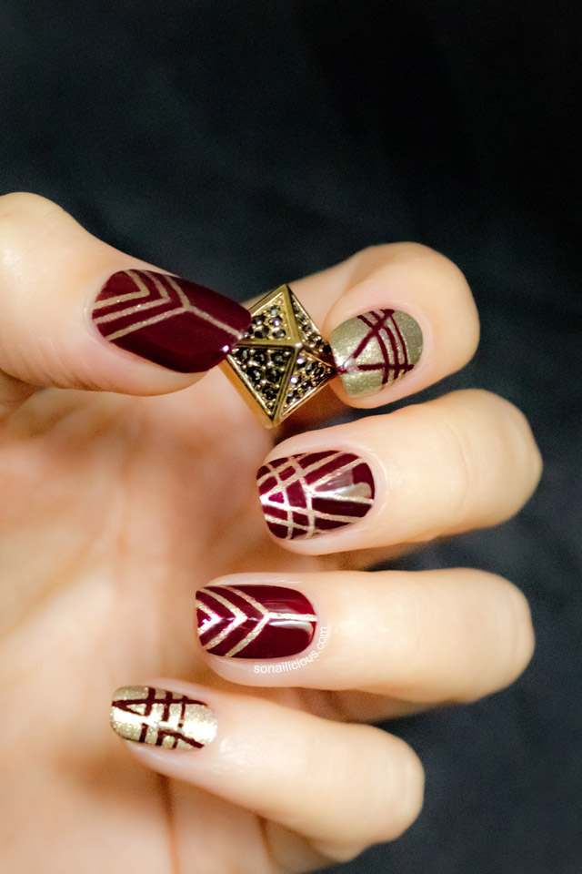 Burgundy nails