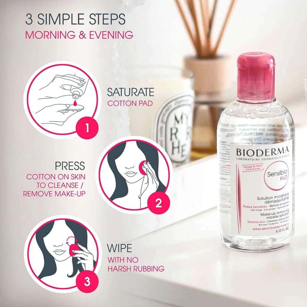 Bioderma - Sensibio H2O - Micellar water makeup remover, Make-Up removing micelle solution âââ€š¬ââ‚¬Å“ for Sensitive Skin (Duo Value Pack)