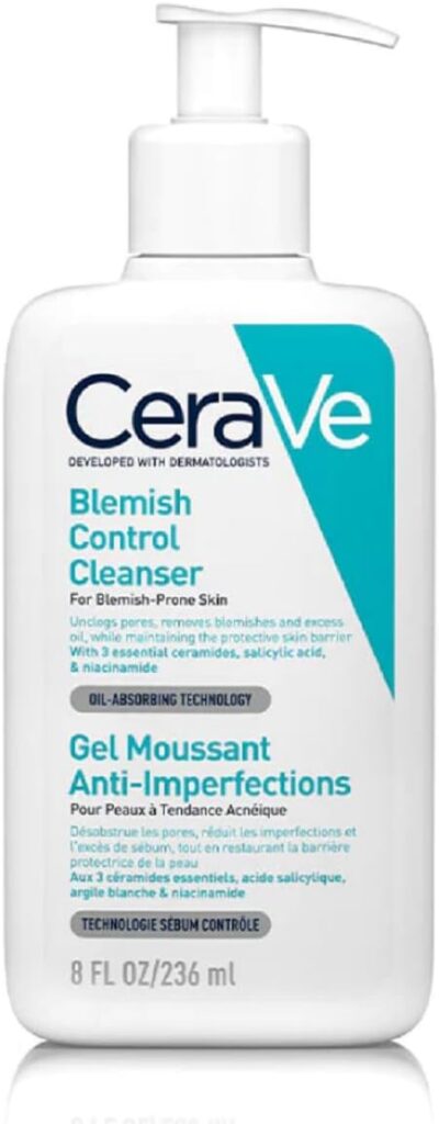 Cerave Blemish Control Face Cleanser With 2% Salicylic Acid Niacinamide For Blemish-Prone Skin 236Ml