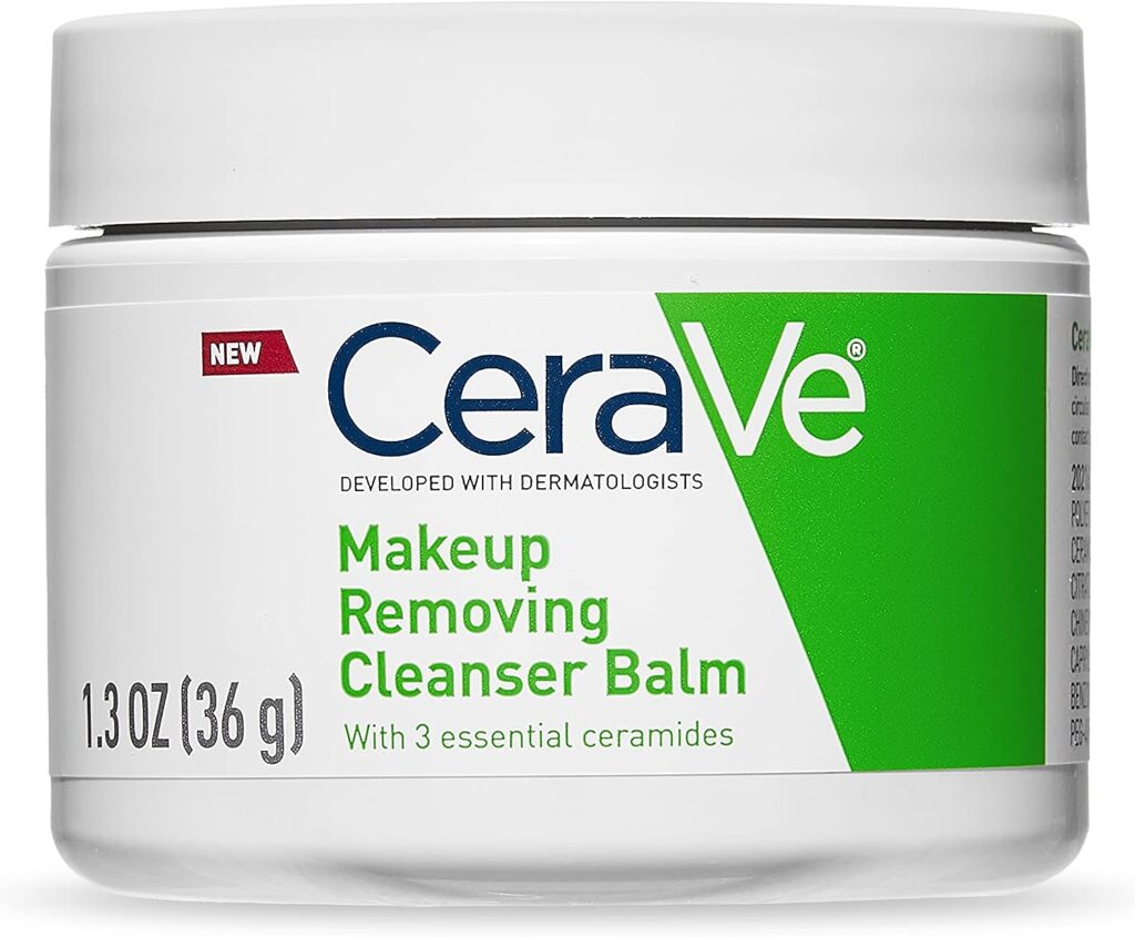 CeraVe Cleansing Balm Hydrating Makeup Remover with Ceramides and Plant based Jojoba Oil for Face Makeup Non Greasy Makeup Remover Balm for Sensitive Skin1.3 Ounces, 1.3 Ounce (Pack of 1)