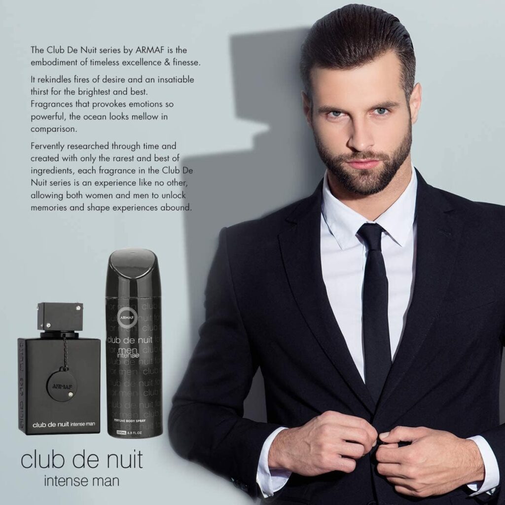 Club De Nuit Intense Man, Gift Set for Men – EAU DE TOILETTE – 105ml + 200ml Perfume Body Spray By ARMAF From The House of Sterling
