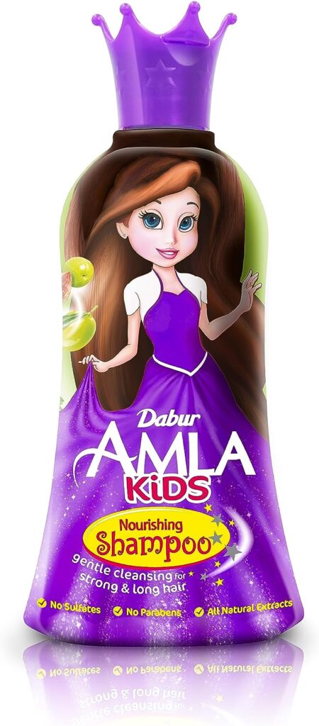 Dabur Amla Kids Nourishing Shampoo | Enriched With Amla, Sweet Almond, Henna | No Sulfates No Parabens | Gentle Cleansing for Strong Long Hair - 200ml