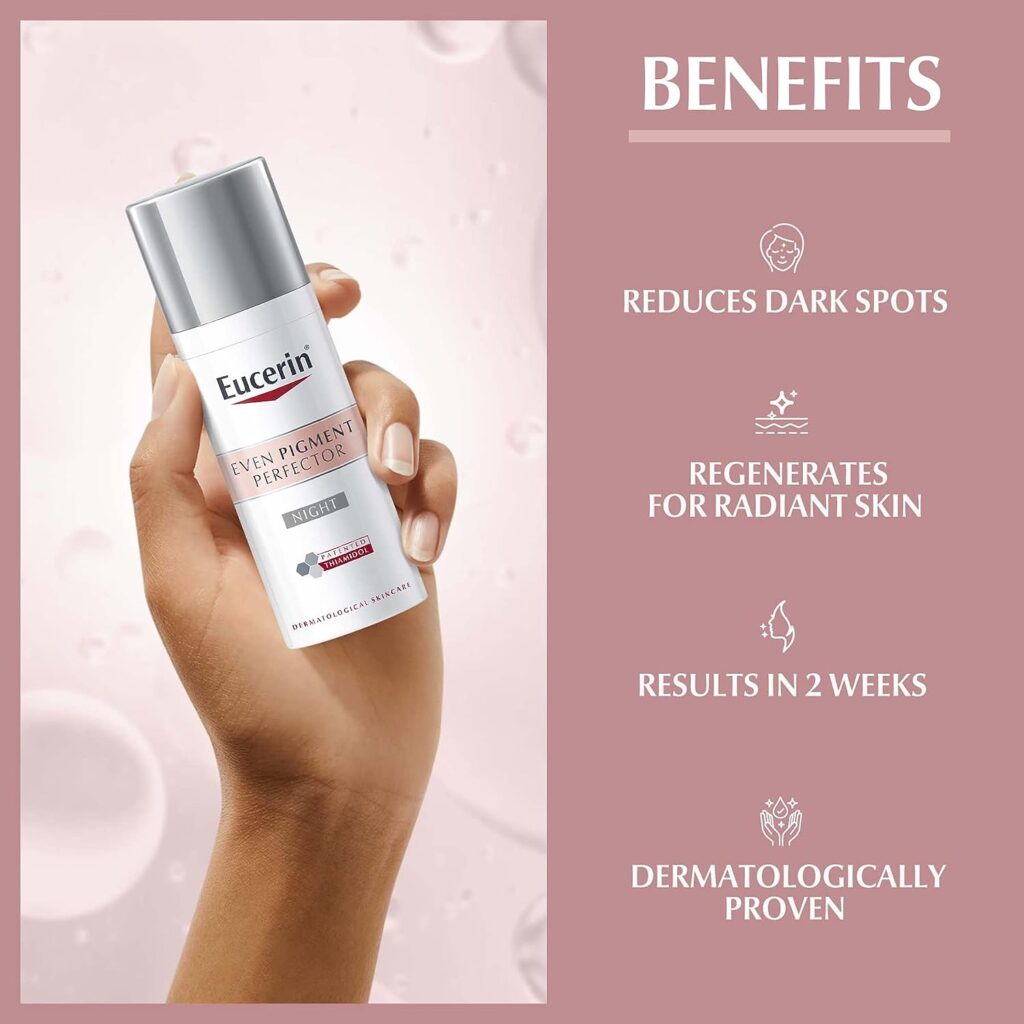 Eucerin Even Pigment Perfector Face Night Cream with Thiamidol, Reduces Dark Spots and Regenerates Skin, Absorbs Quickly, Moisturizer for All Skin Types, 50ml