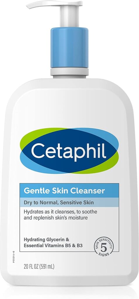 Face Wash by CETAPHIL, Hydrating Gentle Skin Cleanser for Dry to Normal Sensitive Skin, NEW 20 oz, Fragrance Free, Soap Free and Non-Foaming