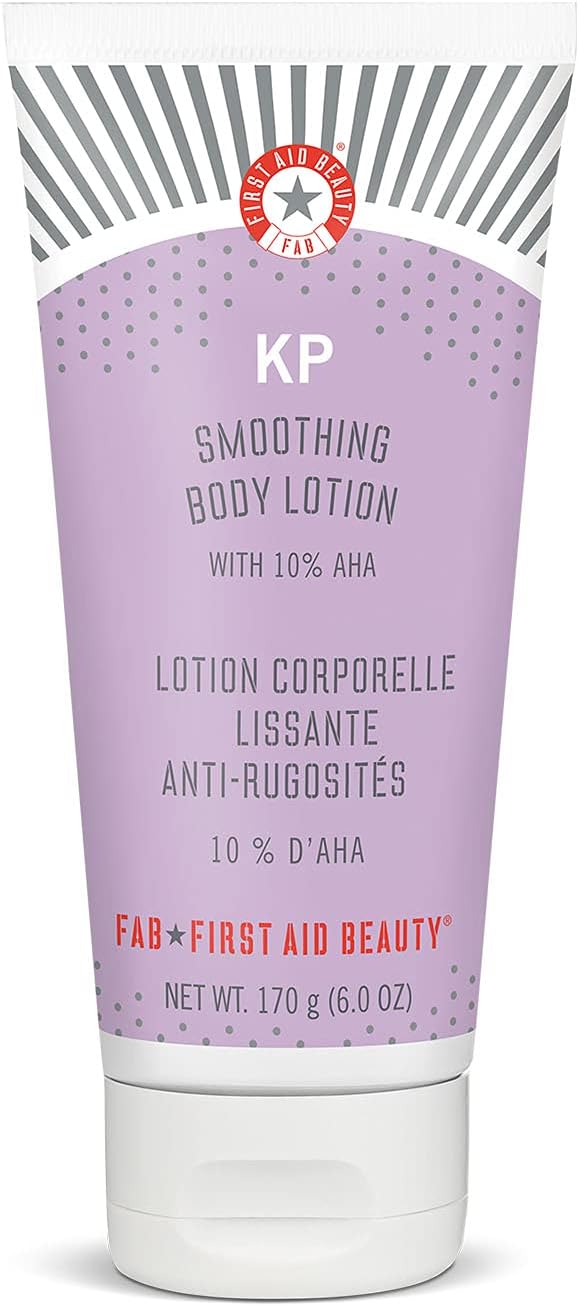 First Aid Beauty KP Smoothing Body Lotion – Chemically Exfoliates and Moisturizes with 10% Lactic Acid (AHA), Urea, Colloidal Oatmeal and Ceramides – 6 oz?