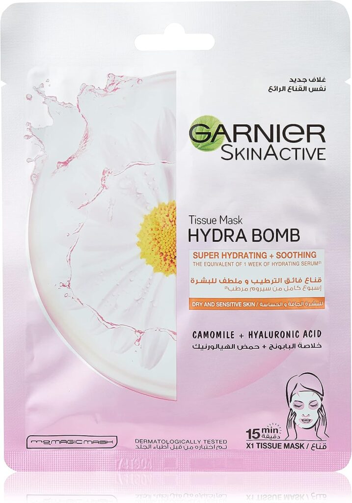 Garnier Skinactive Camomile Hydra Bomb Tissue Mask For Dry And Sensitive Skin 28G