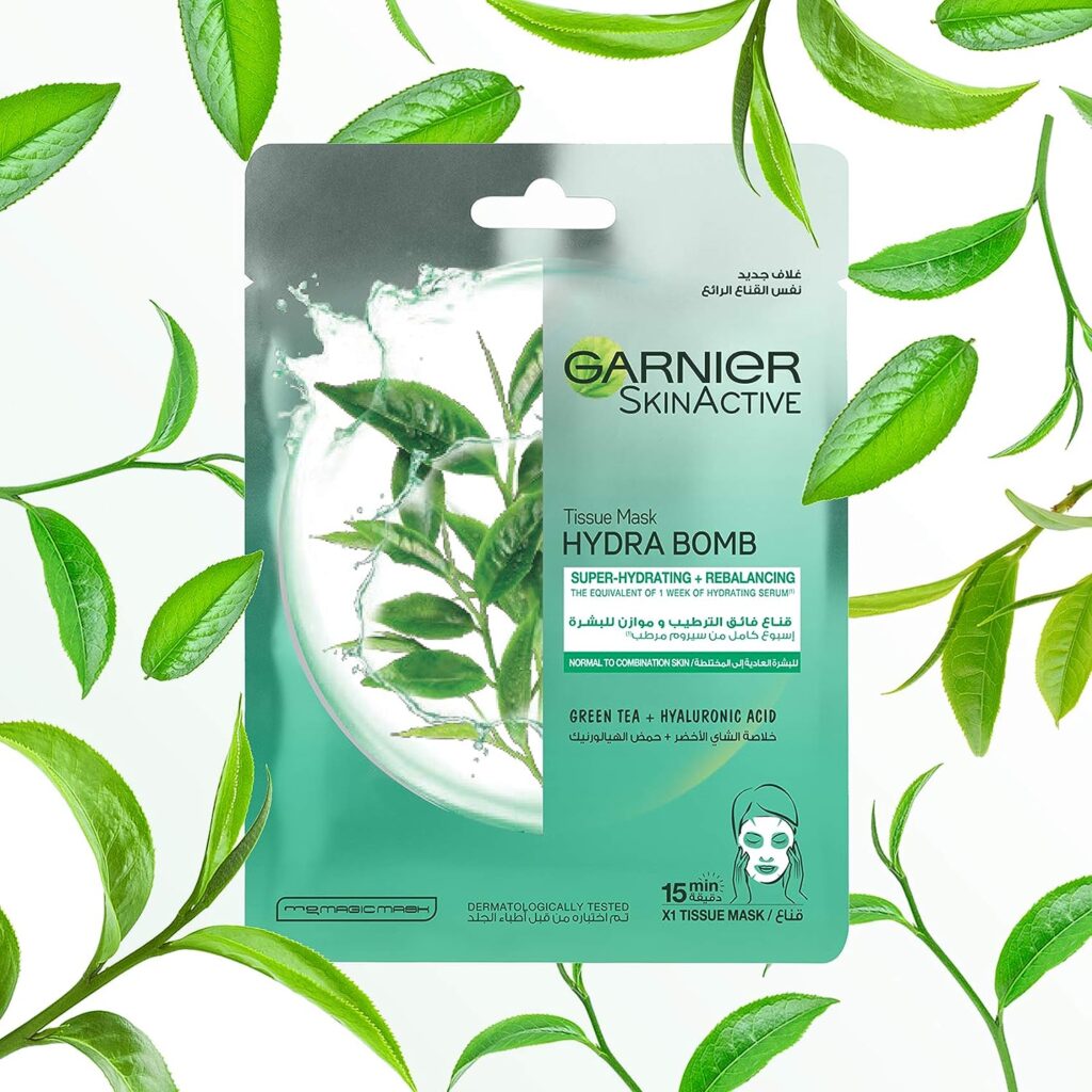 Garnier Skinactive Green Tea Hydrating Face Tissue Mask For Normal To Oily Skin 28G