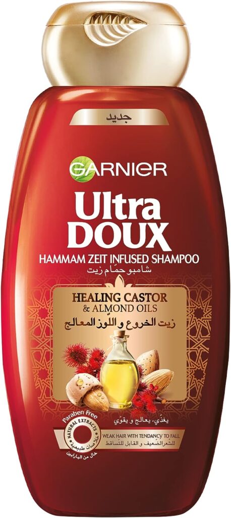 Garnier Ultra Doux Healing Castor  Almond Oil Twin Pack Shampoo 400ml + Shampoo 400ml