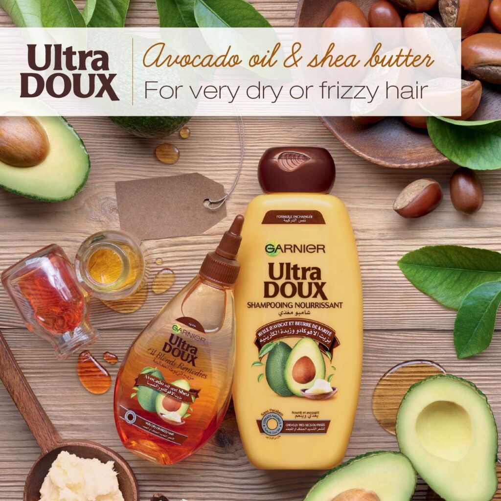 Garnier Ultra Doux Nourishing Avocado  Shea Butter Shampoo 400Ml, Pack Of 2