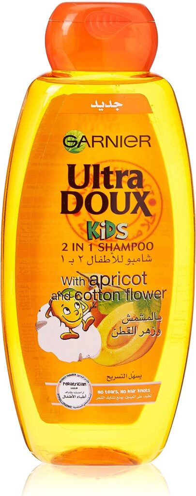 Garnier Ultre Doux Kids 2 in 1 Shampoo with Apricot and Cotton Flower, 400 ml