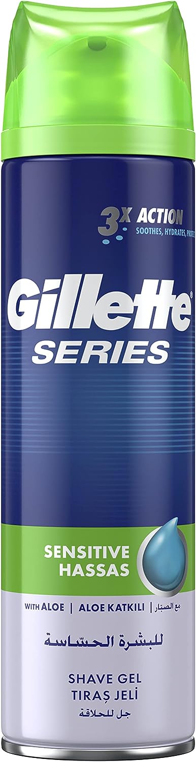 Gillette Series Sensitive Shaving Gel, 2 x 200ml