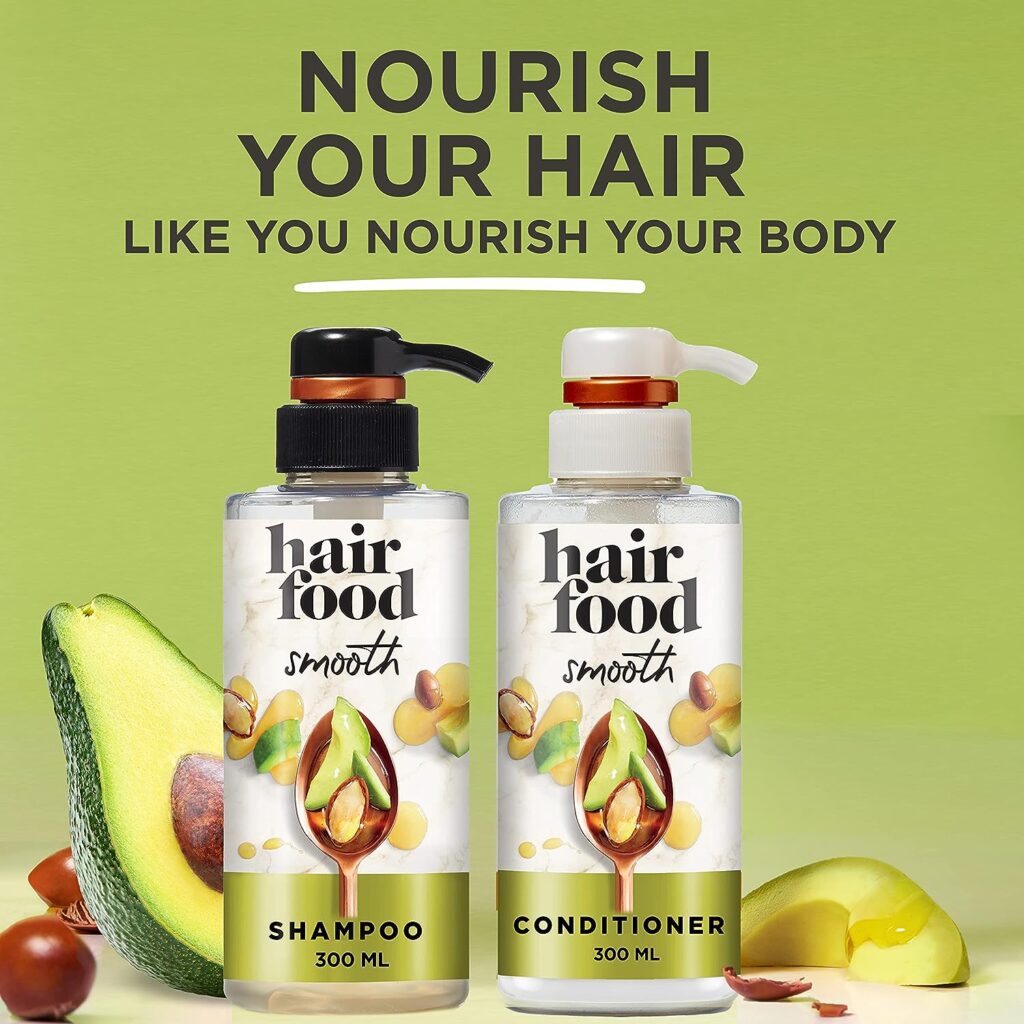 Hair Food Sulfate Free Shampoo + Conditioner with Avocado and Argan Oil, 300 ml Each