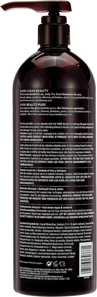 Hask Keratin Protein Smoothing Shampoo, 1 L