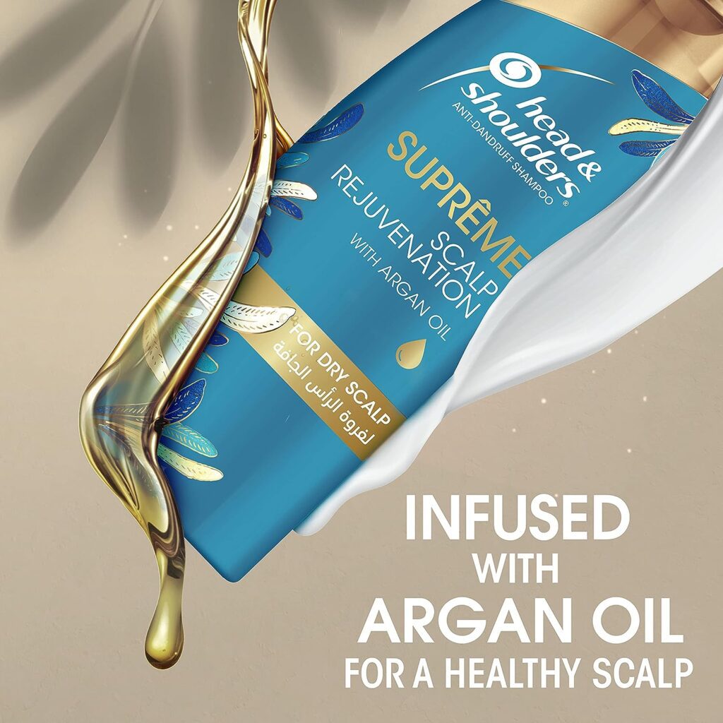 Head  Shoulders Anti-Dandruff Shampoo Supreme Sclap Rejuvenation With Argan Oil For Dry Sclap , 400Ml Dual Pack, Multicolor