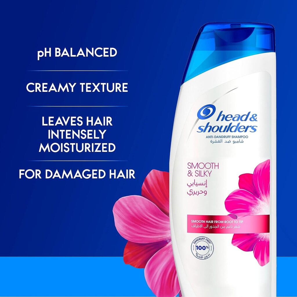 Head Shoulders Smooth Silky Anti-Dandruff Shampoo For Dry Frizzy Hair, 1000ml