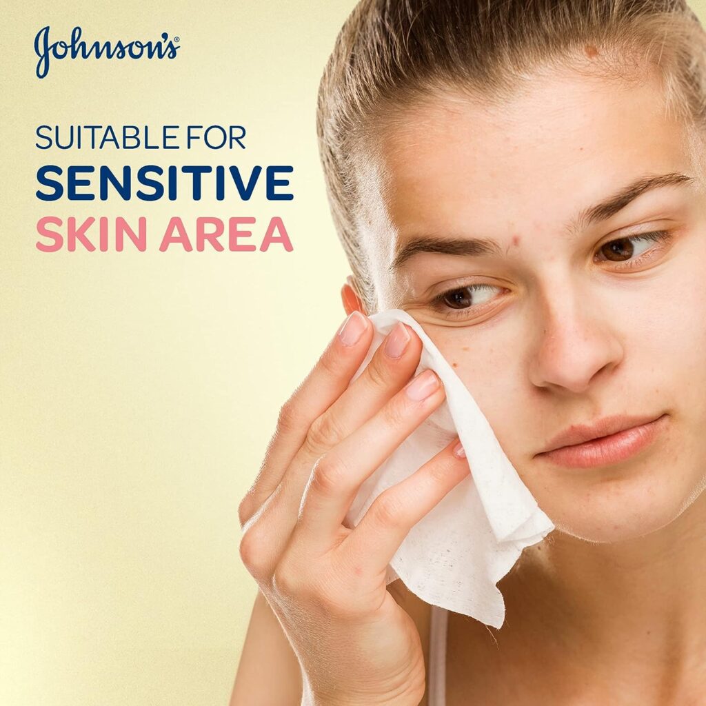 Johnson’s Micellar Wipes Extra Sensitive, Pack of 2x25 Wipes, for All Skin Types, Gentle and Effective Makeup Removing Wipes, Suitable for Removing Makeup Around Sensitive Eye Area, Alcohol Free