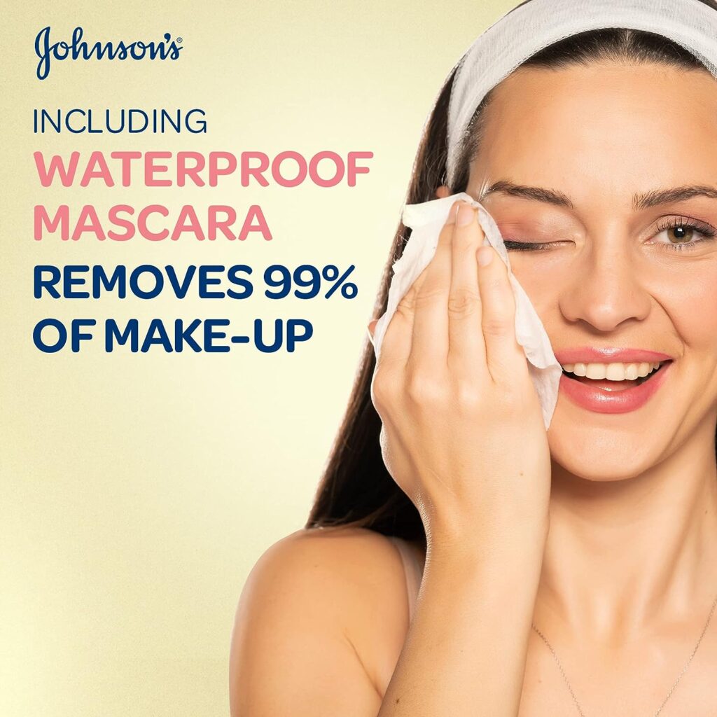 Johnson’s Micellar Wipes Extra Sensitive, Pack of 2x25 Wipes, for All Skin Types, Gentle and Effective Makeup Removing Wipes, Suitable for Removing Makeup Around Sensitive Eye Area, Alcohol Free