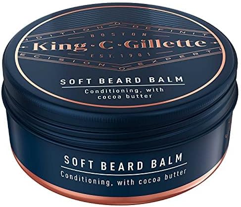 King C. Gillette Men’s Soft Beard Balm Deep Conditioning with Cocoa Butter Argan Oil and Shea Butter 100 ml