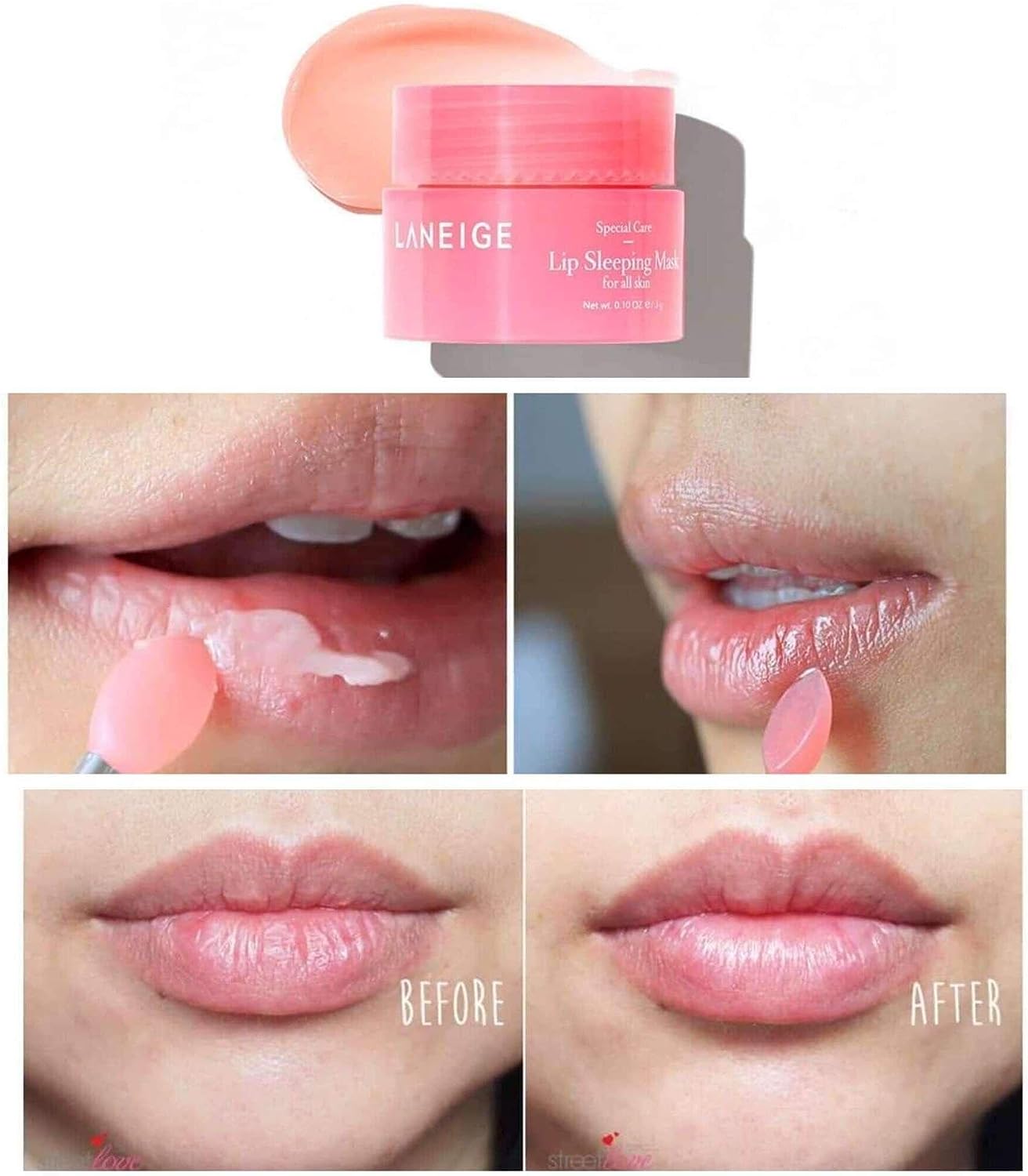 Laneige Lip Sleeping Mask Mini Kit (4 Scented Collections): Berry, Grapefruit, Apple Lime, Mint Choco 4pcs