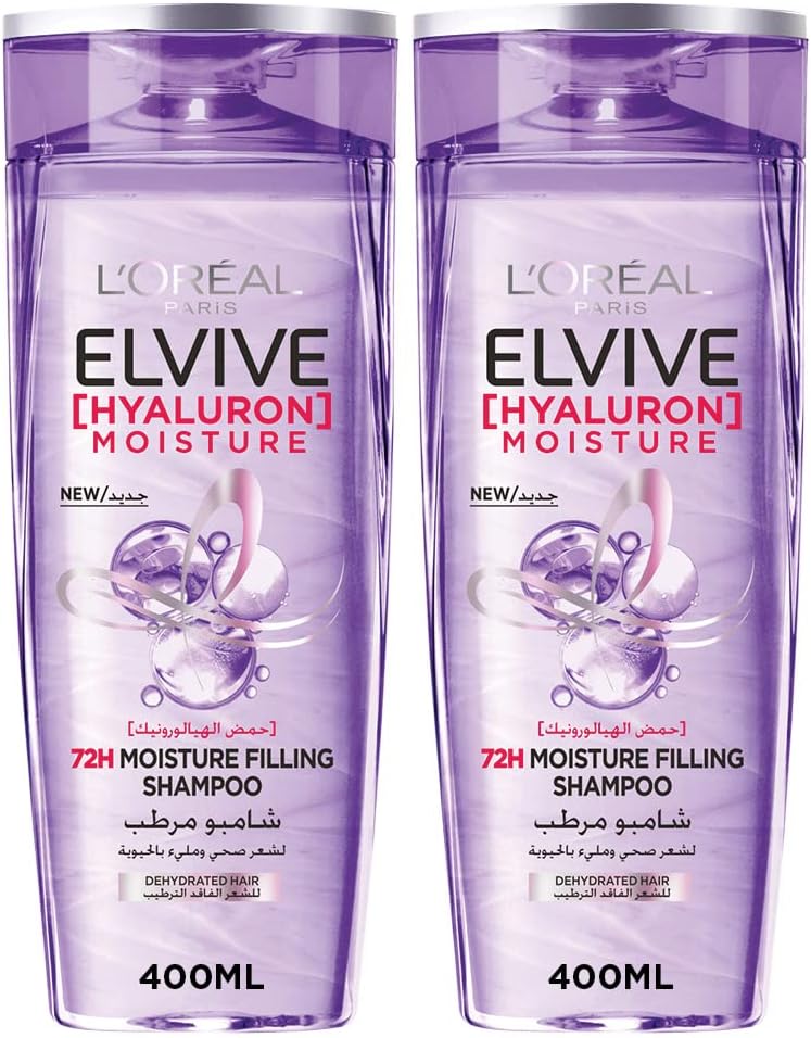 LOréal Paris Elvive Hyaluron Moisture Shampoo 400ml Twin Pack