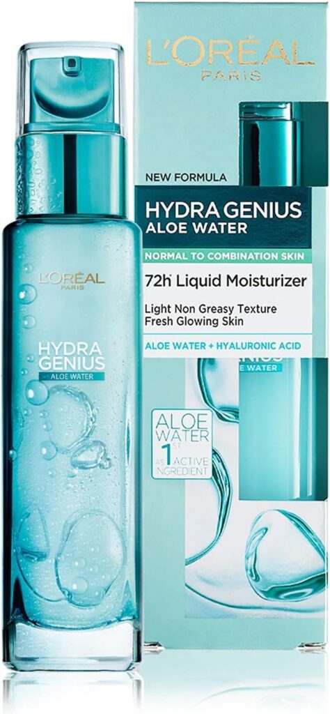 LOréal Paris Hydra Genius Aloe Water 72H Liquid Moisturizer, 70 ml