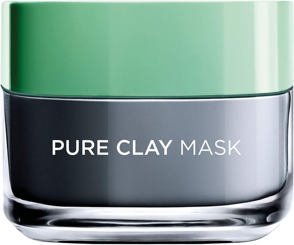 LOréal Paris Pure Clay Black Face Mask With Charcoal, Detoxifies Clarifies, 50 Ml