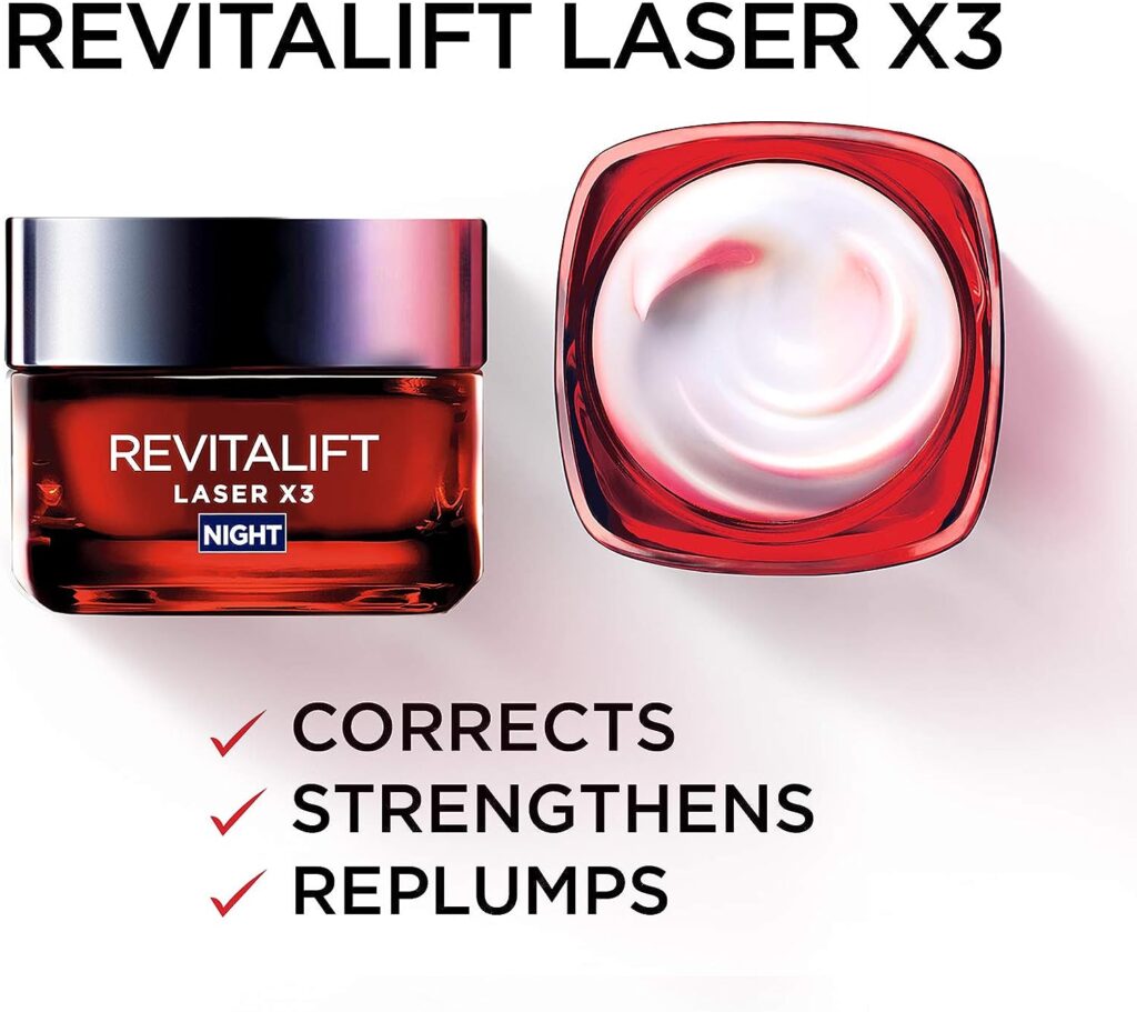 LOreal Paris Revitalift Laser X3 Anti-Aging Cream-Mask Night With Hyaluronic Acid And Concentrated Pro-Xylane 50 Ml