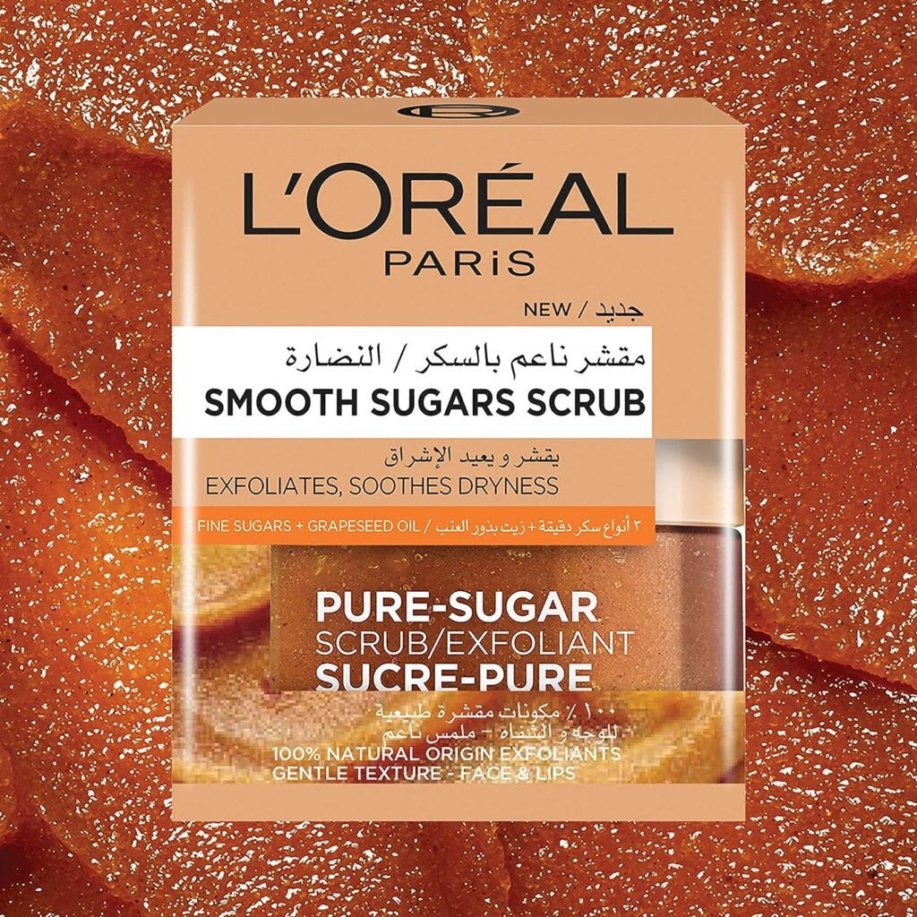 LOréal Paris Smooth Sugar Scrubs With Grapeseed Oil For Radiant Glowing Skin 50Ml