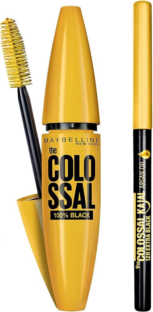 Maybelline New York 2 Piece Set: Colossal 100% Black Mascara + Kajal Argan Oil Khol Eyeliner