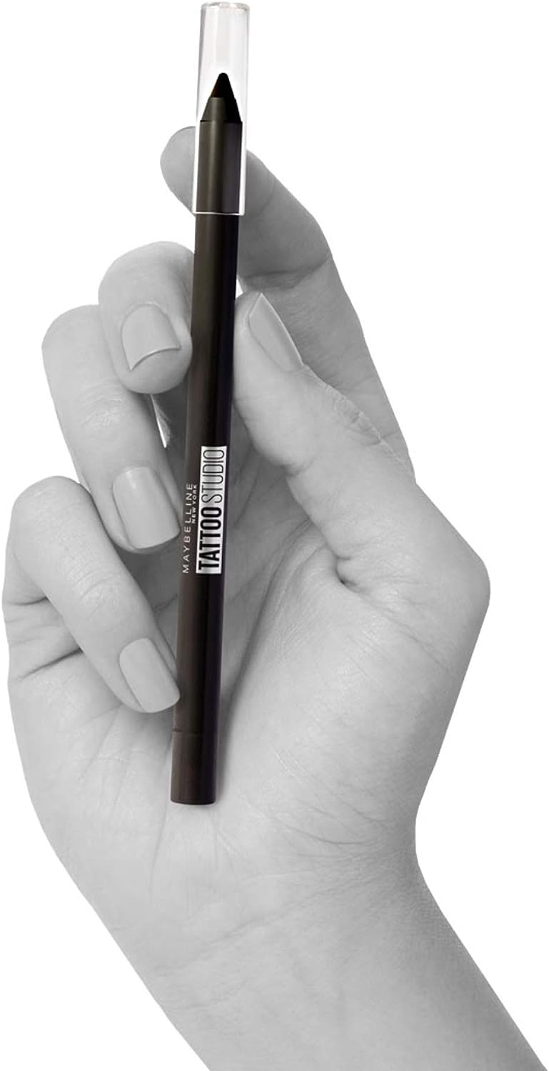 Maybelline New York Waterproof Eyeliner, Long-lasting, Intense Colour, No Smudging and No Fading, Tattoo Gel Liner, 900 Deep Onyx