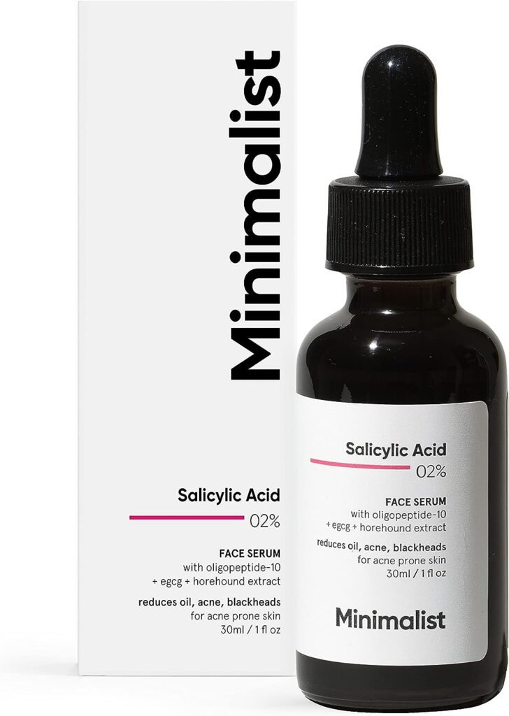 Minimalist 2% Salicylic Acid Serum For Oily Skin | Helps With Open Pores, Breakouts, Blackheads  Bumpy Texture | BHA Based Exfoliant for Oily Skin | 30ml