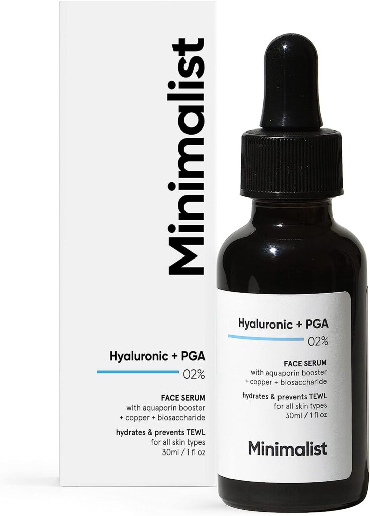 Minimalist Hyaluronic Acid 2% Serum for Intense Hydration, Glow Fines Lines | 30 ml | Daily Hydrating Face Serum For Dry, Normal Oily Skin