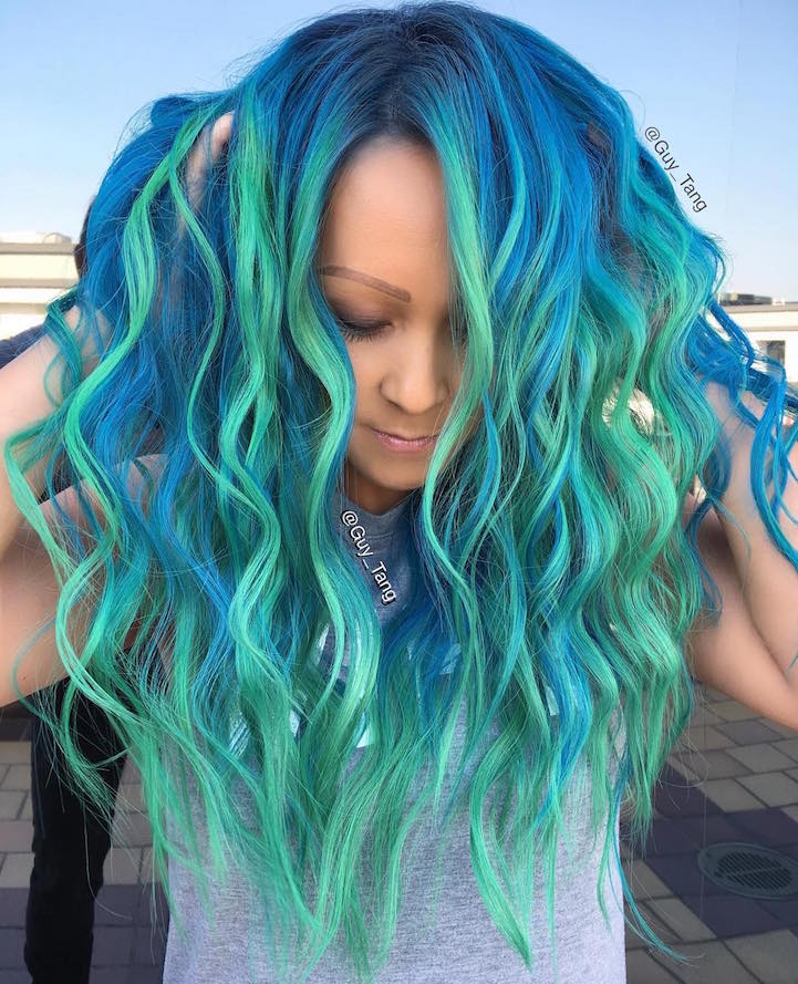 Mystical Mermaid: Dive Into The Aqua And Teal Hair Trend