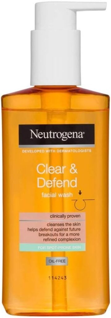 Neutrogena Clear Defend Face Wash 200ml | With Salicylic Acid For Spot-Prone Skin Oil Free