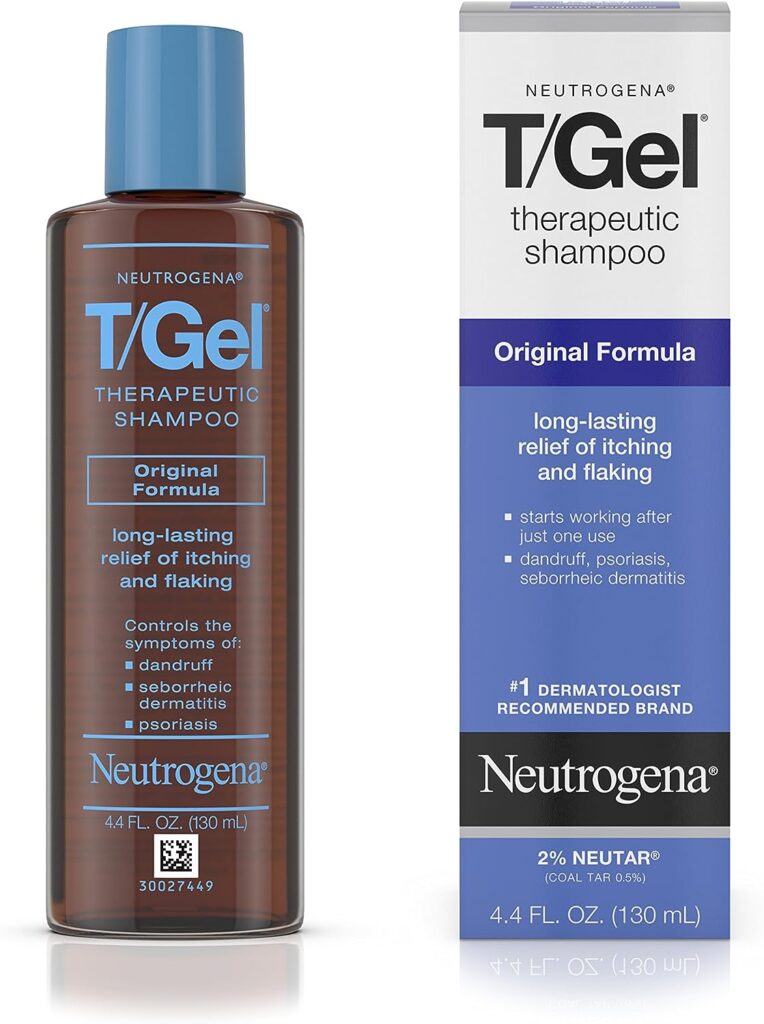 Neutrogena T/Gel Therapeutic Shampoo Original Formula, Anti-Dandruff Treatment for Long-Lasting Relief of Itching and Flaking Scalp as a Result of Psoriasis and Seborrheic Dermatitis, 4.4 fl. oz