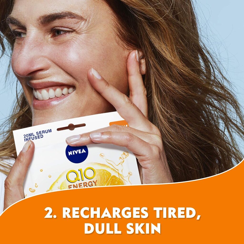 NIVEA Face Sheet Mask, Q10 Plus C Anti-Wrinkle, Vitamin C, 3+1 Mask