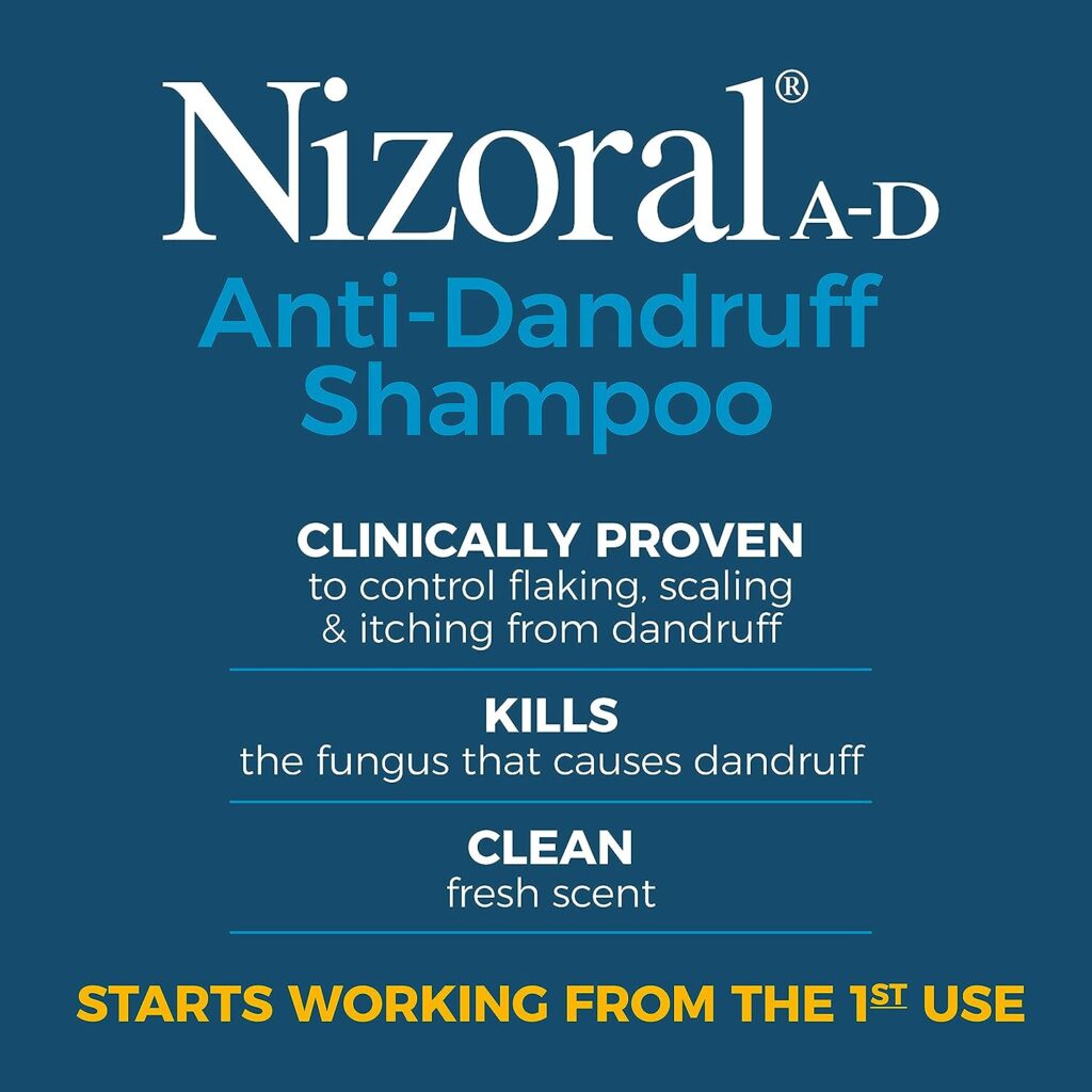 Nizoral A-D Anti-Dandruff Shampoo with Ketoconazole 1%, Dry Itchy Scalp Shampoo, 4fl. oz