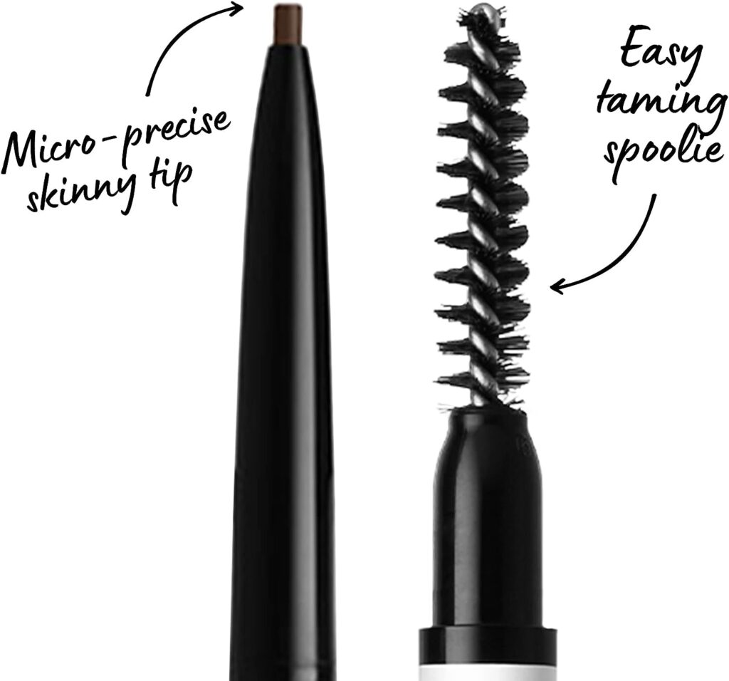 NYX Professional Makeup Brow Pencil, Dual Ended With Mechanical Brow Pencil And Spoolie Brush, Vegan Formula, Micro Brow Pencil, Espresso