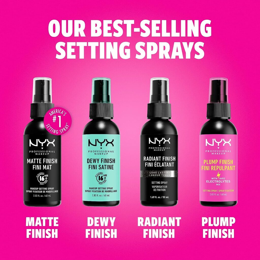 NYX Professional Makeup Long Lasting Makeup Setting Spray, Dewy Finish, 60 ml