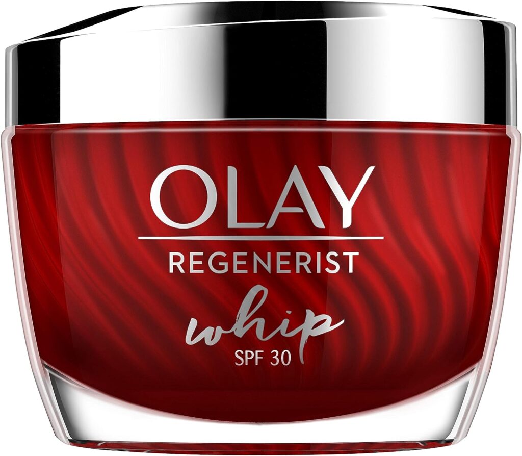 Olay Face Moisturizer: Regenerist Lightweight Whip Cream Without Greasiness With Hyaluronic Acid Spf30, 50G
