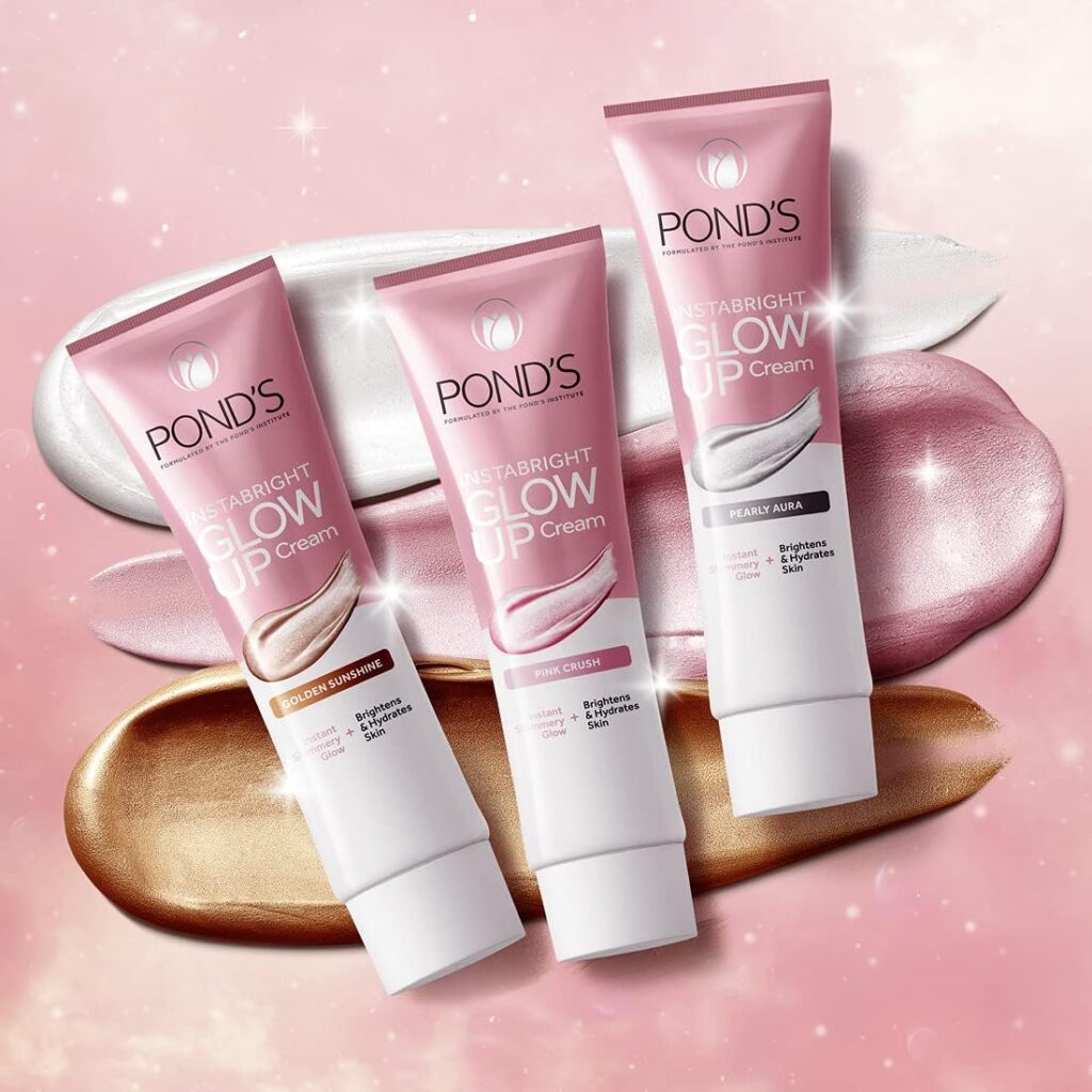 Ponds Face Cream Moisturizing Cream InstaBright Illuminating Pink Crush, for Bright Glowing Skin, 20g