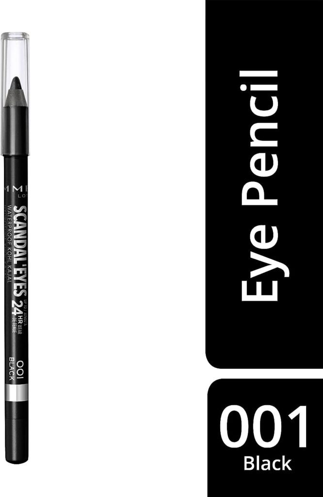 Rimmel London, Scandaleyes Waterproof Kohl Kajal Pencil Eyeliner, 01 Black, 1.3g