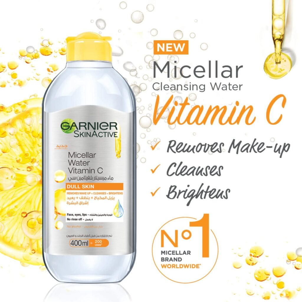 Skinactive Micellar Brightening Cleanser Water With Vitamin C Clear-Yellow 400ml