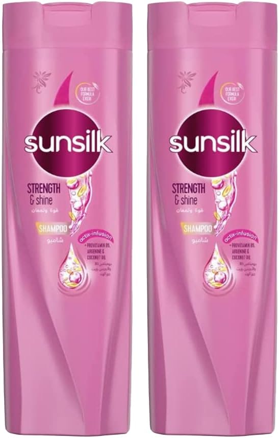 Sunsilk Shampoo, for Weak and Dull Hair, Strength and Shine with Provitamin B5, Argenine and Coconut Oil, 400ml (Pack of 2)