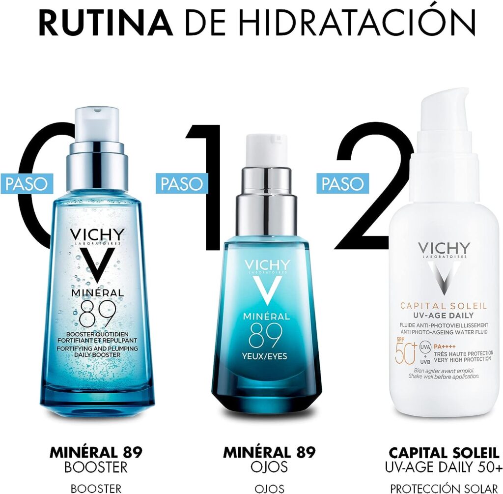 Vichy Mineral 89 Hyaluronic Acid Face Serum, Facial Gel Moisturizer And Pure Hyaluronic Acid Hydrating Serum For Sensitive Or Dry Skin