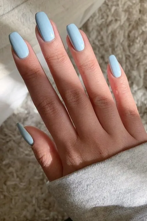 Powder blue nails