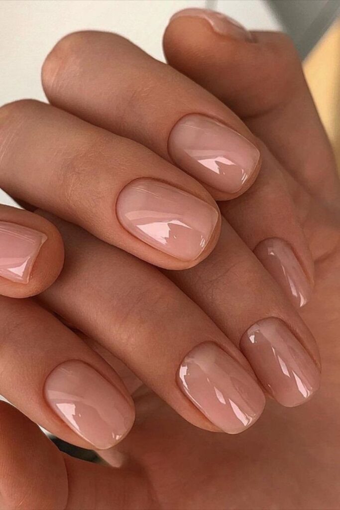 Kim Kardashian's Nude Almond Nails