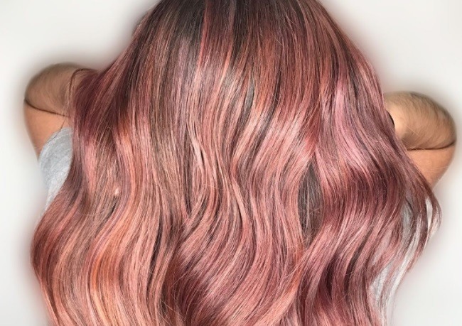 Pink Champagne Hair Color