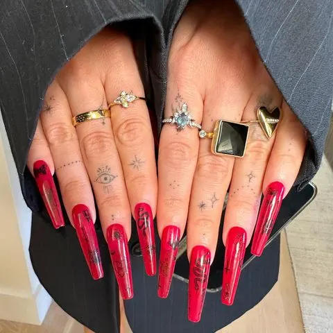 Megan Fox's Halloween Nails - @nails_of_la Instagram