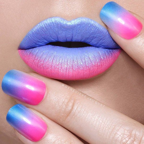 Ombre Lips and Nails